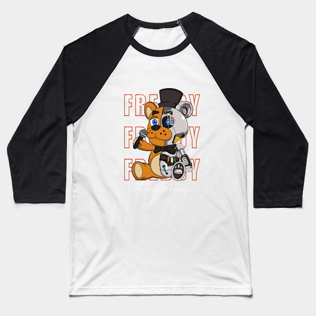 Five nights at freddy's - Fazbear Freddy Robot Baseball T-Shirt by Nine Tailed Cat